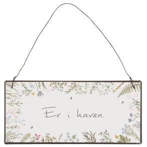 Metalskilt, er i haven