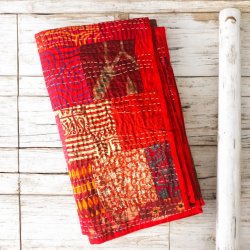 Quiltet sengetppe Warm Red