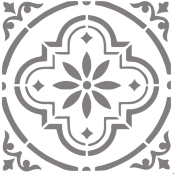 Stencil kakkel mandala 30x30 cm