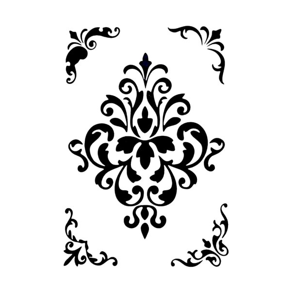 Damask Corner stencil
