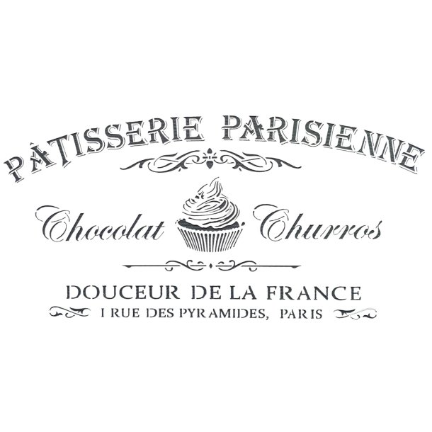 Chocolat Churros stencil A4