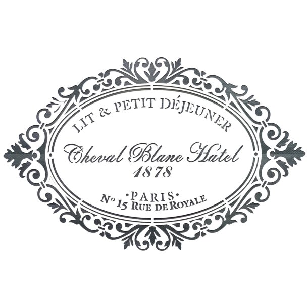 Cheval Blanc stencil A4