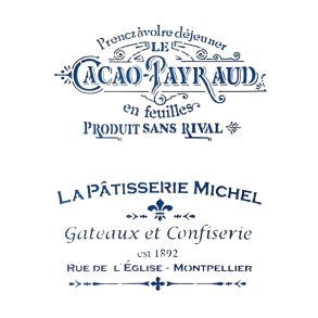 Fransk cafe stencil A4