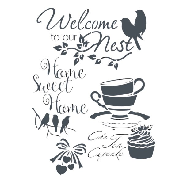 Stencil Welcome A4
