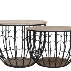 Sort sofabord med trlg, st af 2