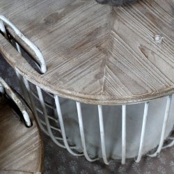 Hvidt sofabord med trlg, st af 2