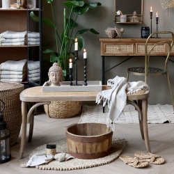 Fransk bnk med fletsde 100 cm