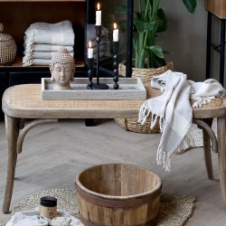 Fransk bnk med fletsde 100 cm