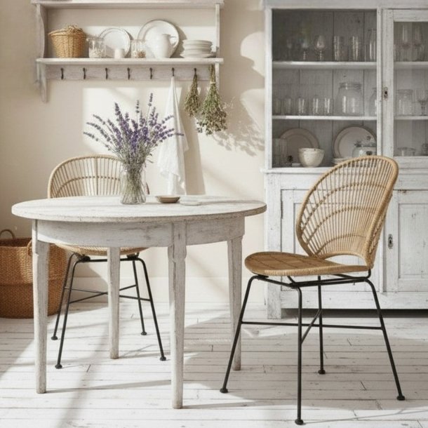Spisestol naturlig rattan (S�t af 2)