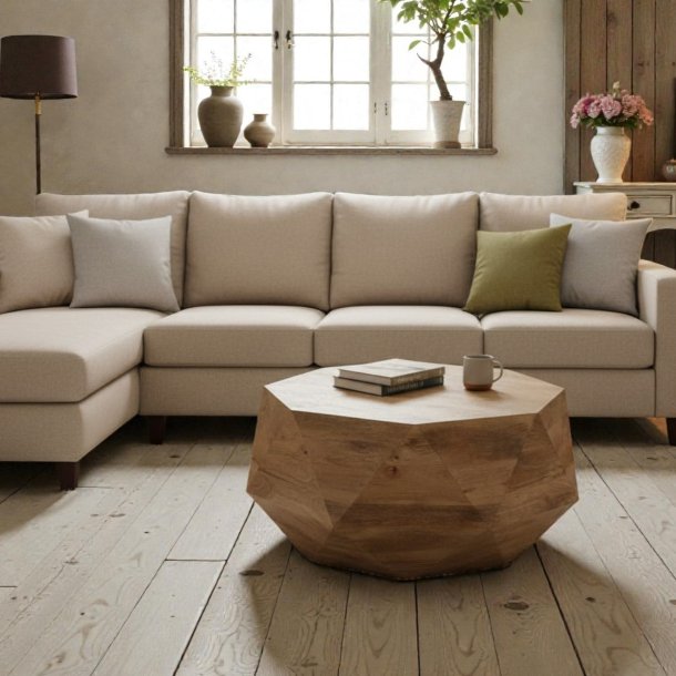 Rundt sofabord mangotr