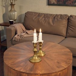 Rundt sofabord kastanje