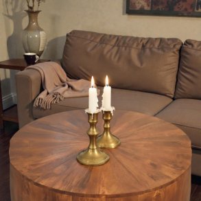 Rundt sofabord kastanje