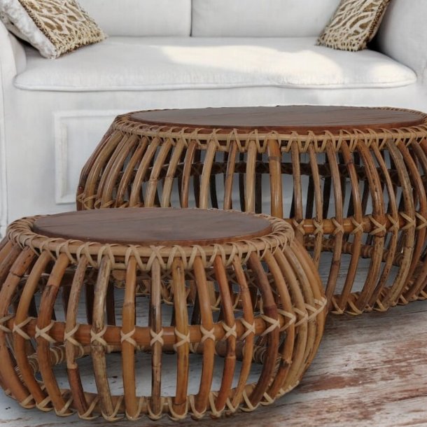 Rattan sofabord, st af 2