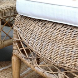 Rattan l�nestol i flet