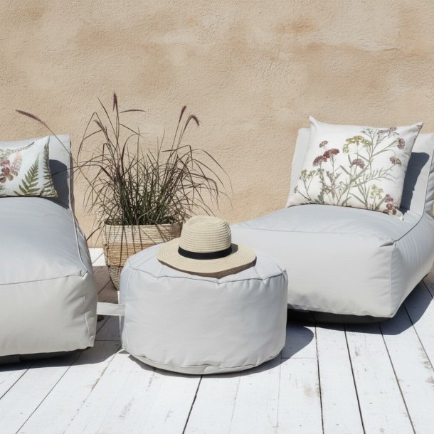 Loungepuf beige, s�t af 2 stk