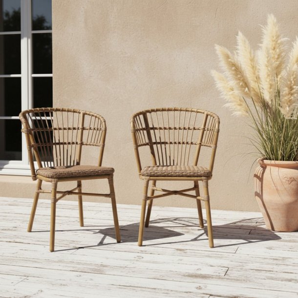 Rattan Bistro stol, s�t af 2 stk