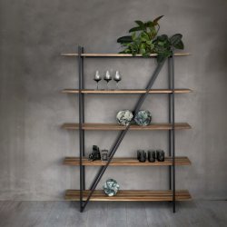 Reol af genanvendt teaktr