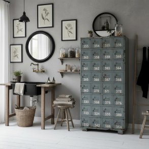 Vintage lockerskab med 32 rum
