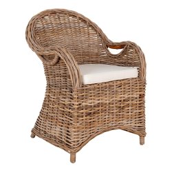 Rattan kurvestole, s�t af 2 stk