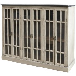 Vitrineskab med 6 lger og sort top