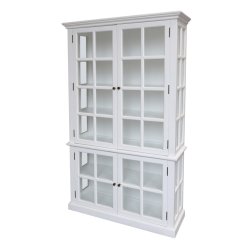 Hvidt vitrineskab med 4 glasl�ger