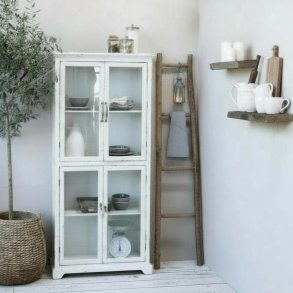 Vintage vitrineskab Antique Creme