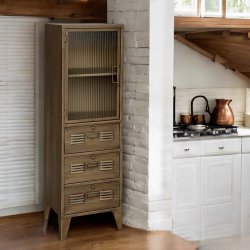 Messing vitrineskab med klaplger