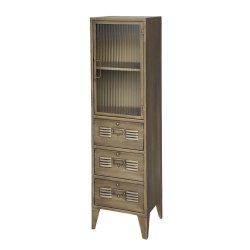 Messing vitrineskab med klaplger