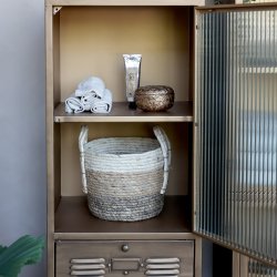 Messing vitrineskab med klaplger