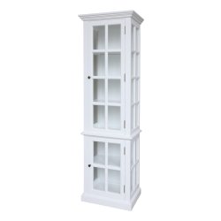 Hvidt vitrineskab med 2 lger