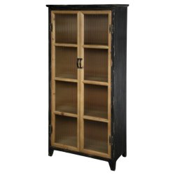 Vitrineskab med rillede lger