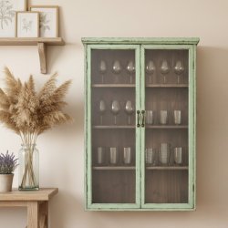 Verte v�gh�ngt skab med glasl�ger