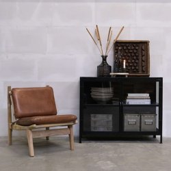 Sort sknk med glaslger p 3 sider