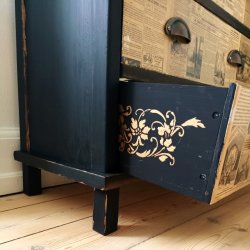 Vindrue ranke stencil 36x7 cm