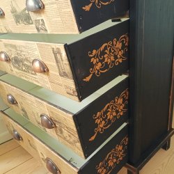 Vindrue ranke stencil 36x7 cm